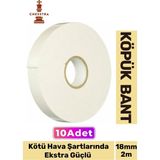 Chesstra Uzun Ömürlü Süngerli Ultra Yapışkan İç Dış Mekan Çok Amaçlı Çift Taraflı 18 mm x 2 m Köpük Bant 10 Adet