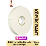 Chesstra Uzun Ömürlü Süngerli Ultra Yapışkan İç Dış Mekan Çok Amaçlı Çift Taraflı 18 mm x 2 m Köpük Bant 5 Adet