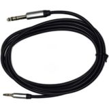 CHESTER 1.8 Metre 3.5 mm To 6.35 mm Ses Kablosu - Aux To Büyük Çivi Jak Stereo Kulaklık ve Amfi Kablosu - 1,8 m - 0 - Siyah