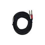 chester 10 Metre 3.5 mm to 2 x 6.35 mm Ses Kablosu - AUX to Çivi Jak Mikser ve Amfi Bağlantı Kablosu