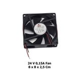 chester 24V DC 0.15A Brushless Soğutucu Fan 8x8x2.5 cm 80mm Kasa Sanayi Makine Panel Güç Kaynağı Uyumlu Fan