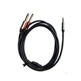 chester 3.5 mm Stereo to 2x 6.35 mm Çivi Jak Profesyonel Amfi Mikser Telefon Ses Kablosu 1.8 Metre