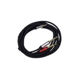 chester 3 Metre 3.5 mm to 2 x 6.35 mm Ses Kablosu - AUX to Çivi Jak Mikser ve Amfi Bağlantı Kablosu