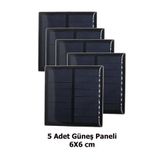 chester 5 Adet Güneş Paneli Seti 60x60mm Mini Solar Panel Deney Seti Robotik Okul Projesi Hobi Eğitim Kiti