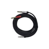 chester 5 Metre 3.5 mm to 2 x 6.35 mm Ses Kablosu - AUX to Çivi Jak Mikser ve Amfi Bağlantı Kablosu