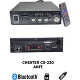 CHESTER Bluetooth Mini Stereo Amfi - USB Sd Kart Okuyucu Hoparlör Anfisi - Kumandalı Ev Ofis Ses Sistemi - Siyah