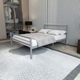 Chester Çift Kişilik Ferforje Metal Karyola - Gri - 140 x 200 cm