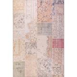 Chester Krem Yama İşi Modern Geometrik Etnik Desenli Boho Makinada Yıkanabilir Hafif Hav Toz Vermez Leke Tutmaz Kaymaz Taban Dijital Makine Baskı Halı Oturma Odası Salon Yolluk Koridor Mutfak Halısı