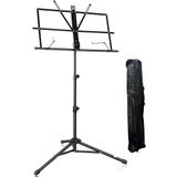 Chester Profesyonel Metal Nota Sehpası, Elektrostatik Toz Boyalı Metal Alaşım, Mat Siyah, Katlanabilir, Tripod