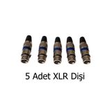 chester Profesyonel XLR Dişi Jak - Mikrofon ve Ses Sistemleri İçin 3 Pinli Konnektör - 5'li Set