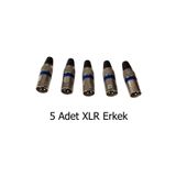 chester Profesyonel XLR Erkek Jak - Mikrofon ve Ses Sistemleri İçin 3 Pinli Konnektör 5'li Set