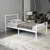 Chester Tek Kişilik Ferforje Metal Karyola - Beyaz - 90 x 200 cm