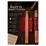 cheteen İsme Özel Hakiki Deri Baget Tutucu Ve Baget – Kişiselleştirilebilir Lazer Kazımalı Bateri Seti Kırmızı
