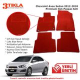 Chevrolet Aveo Sedan 2012-2018 Premium Halı Paspas Seti Kırmızı