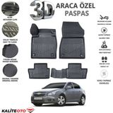 Chevrolet Cruze Hatchback 2015 Model Tam Uyumlu Kokusuz 3D Havuzlu Paspas - Siyah