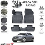 Chevrolet Cruze Hatchback 2016 Model Tam Uyumlu Kokusuz 3D Havuzlu Paspas - Siyah