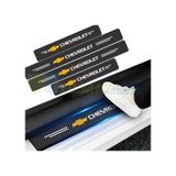 Chevrolet Logo Karbon Kapı Eşiği Oto Sticker Etiket 4 Parça
