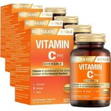 Chewable Vitamin C 500 Mg | Çiğnenebilir Form | Şeker ve Gluten Içermez | 30 Tablet (4 Paketi) - Standart
