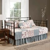 Chezmoi Collection Abbi 5 Parça Bahçe Çiçekli Vintage Yıkanmış%100 Pamuk Ters Çevrilebilir Yama İşi Yorgan Seti (Daybed Boyutu)