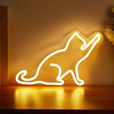 Chi-buy Kedi LED Neon Tabela Neon Işık USB Powered Gece Lambası, 3D Duvar Sanatı Dekor Neon Tabelalar Yatak Odası Oturma Odası Dekor lamba Çocuklar Çocuklar Kızlar için Tatil Hediyesi (Sıcak Beyaz)