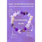 Chi Zen Bunu Yapabilirsin Kadın Doğal Taş Tılsım Bilekliği Kırık (Ametist, Selenit, Havlit)Chi-Zen Bileklik
