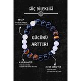 Chi Zen Güç Doğal Erkek Tılsım Bilekliği Düz 8mm (Altın Obsidyen, Kaplan Gözü, Necef Taşı) Chi-Zen Bileklik