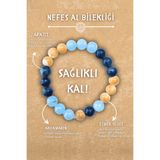 Chi Zen Nefes Al Doğal Taş Tılsım Bilekliği Düz 8mm (Akuamarin, Esmer Sedef, Apatit Taşı) Chi-Zen Bileklik