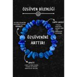 Chi Zen Özgüven Doğal Taş Tılsım Bilekliği Kırık Taşlı (apatit, Lapis Lazuli, Sodalit Taşı) Chi-zen Bileklik