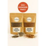 Chia (Çiya) Tohumu 250 gr + Keten Tohumu 250 gr – Doğal, Katkısız Süper Besin Seti - 500 gr