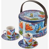 Chiara Alessi Magic Garden Mavi Porselen Kahve Fincan Seti 110 ml