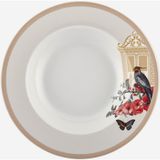 Chiara Alessi White Garden Beyaz Porselen Çukur Tabak 21 cm