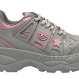 CHIARA FERRAGNI Gri-Pembe Deri Sneaker, 38, 5003085782, Pembe - Gri, Kadın