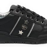CHIARA FERRAGNI Siyah-Gümüş Deri Sneaker, 36, 5003085755, Siyah - Gümüş, Kadın