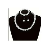 Chic Charms 3 lü İnci Set Kolye Bileklik Ve Küpe