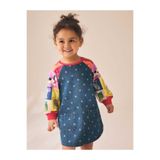 Chic Kids Wear Kız Çocuk Kot Salopet Elbise Uzun Kollu Denim Jile Elbise