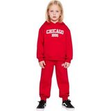 Chicago 1886 Kapüşonlu Oversize Sweatshirt ve Eşofman Altı Takımı Kız Çocuk Kaliteli Şık Rahat