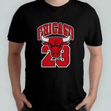Chicago Bulls 23 - Michael Jordan %100 Pamuklu Bisiklet Yaka T-Shirt Model - 2 - Siyah - 6 - 9 Yaş