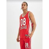 Chicago sıfır kollu sporcu tişört alt üst set takım şeklinde tişört ve şort kırmızı nba bisiklet yaka