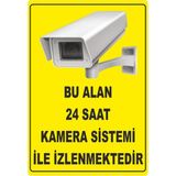 ChicArt Design Studio 24 Saat Kamera Sistemi Ile Izlenmektedir Pvc Uyarı Levhası Dekota Dijital Uv Baskı Yapışkanlı 25X35