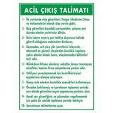 ChicArt Design Studio Acil Çıkış Talimatı Pvc Plakalı Uyarı Levhası Dekota Dijital Uv Sticker 25X35