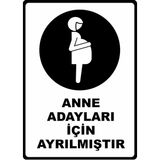 ChicArt Design Studio Anne Adayları Için Ayrılmıştır Pvc Plakalı Uyarı Levhası Dekota Dijital Baskı Yapışkan 12.5X17.5