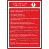 ChicArt Design Studio Apartman Görgü Kuralları Pvc Plakalı Uyarı Levhası Dekota Dijital Uv Sticker 25X35