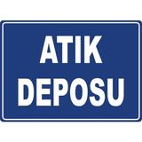 ChicArt Design Studio Atık Deposu 2 Pvc Plakalı Uyarı Levhası Dekota Dijital Uv Baskı Yapışkanlı 17.5X12.5