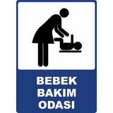 ChicArt Design Studio Bebek Bakım Odası Pvc Plakalı Uyarı Levhası Dekota Dijital Uv Baskı Yapışkanlı 12.5X17.5 cm
