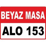 ChicArt Design Studio Beyaz Masa Alo 153 Pvc Plakalı Uyarı Levhası Dekota Dijital Uv Baskı Yapışkanlı 17.5X12.5 cm