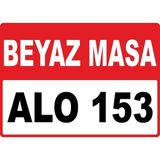 ChicArt Design Studio Beyaz Masa Alo 153 Pvc Plakalı Uyarı Levhası Dekota Dijital Uv Baskı Yapışkanlı 35X25 cm