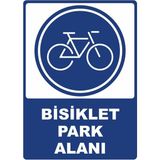 ChicArt Design Studio Bisiklet Park Alanı Dijital Uv Folyo Yapışkanlı Baskı Uyarı Etiket Yapıştırma Sticker 50X70 cm