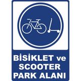 ChicArt Design Studio Bisiklet ve Scooter Park Alanı Dijital Uv Folyo Yapışkan Baskı Uyarı Etiket Yapıştırma Sticker 25X35