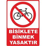ChicArt Design Studio Bisiklete Binmek Yasaktır Dijital Uv Folyo Baskı Yapışkan Uyarı Etiket Sticker 12.5X17.5