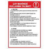 ChicArt Design Studio Çay Makinesi Kullanma Talimatı Dijital Uv Folyo Baskı Uyarı Etiket Yapıştırma Sticker 12.5X17.5